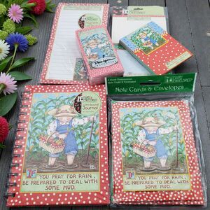 Mary Engelbreit Stationery Lot Journal List Pad Cards Pray For Rain Mud Set